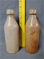 Pair of Antique Stoneware Bottles "Doctor Cronk"