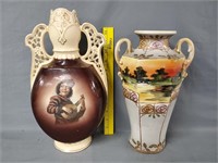 Pair of Porcelain Vases: Nippon & Royal Koska