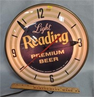 Vintage Reading Beer Advertising Clock Working