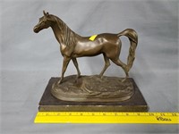 Signed Cast Bronze Horse Sculpture