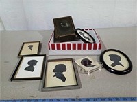 Silhouette pictures and vintage photo