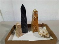 Marble type sculptures and geode