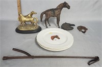 Horse Lot Sculpture, Crop, Plates & More