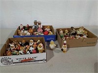 Three boxes small bear figurines various Brands