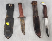 Two Fixed Blade Hunting Style Knives