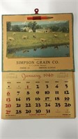 Vintage 1946 Simpson Grain Co wall calendar