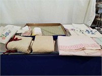 Vintage handkerchieves, pillow shams, cross stitch