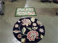 Round hooked rugs 35 inch diameter and welcome