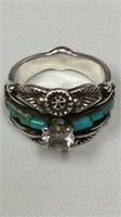 Sterling silver ring 8.17 grms includes stones