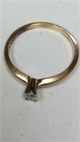 14kt yellow gold diamond ring approx 10 pt dia