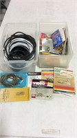 Lot of electronic cables and connectors