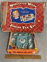 2 Sets of Doll Tea Sets Worcester Junior