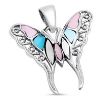 Sterling Silver Butterfly Pendant & Chain SJC