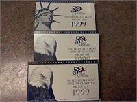 1999 PROOF SET AND 2- STATE QUARTER SETS