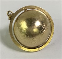 14k Gold World Globe Pendant