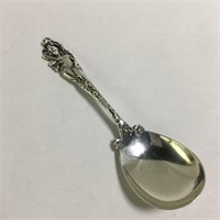 Sterling Silver Serving Spoon With Figural Handle