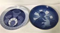2 Royal Copenhagen Blue Decorated Plates