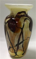 David R. Boutin Rainbow Art Glass Vase