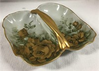 Flowered Double Tray With Handle