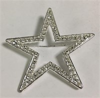 Costume Star Pin With Rhinestones