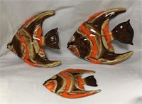 3 Ceramic Fish Sculptures