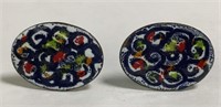 Pair Of Enameled Cuff Links