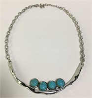 Fashion Necklace With Turquoise Stone Pendant