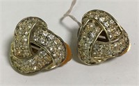 Rhinestone Clip Earrings