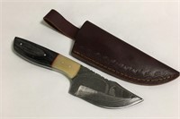 Inlaid Handle Knife With Damascene Blade