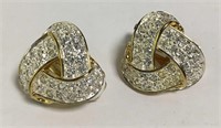 Rhinestone Clip Earrings