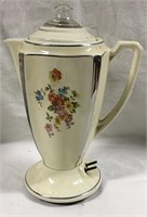 White Pitcher With Flowers And Lid