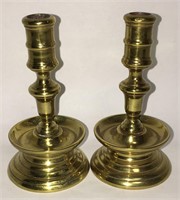 Pair Of Miniature Brass Candle Sticks