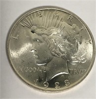 1923 Peace Silver Dollar, Ms62
