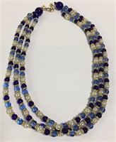 3 Strand Beaded And Faux Pearl Necklace