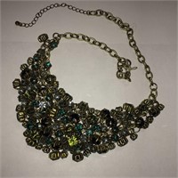 Green & Blue Rhinestone Necklace