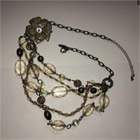 Ny Multi Strand Art Glass Beaded Necklace