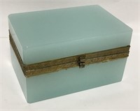 Glass And Brass Hinged Lid Box