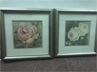 Pair of 12x12 Rose Pictures Decor