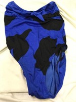 Christian Dior Blue Black Strapless Bathing Suit