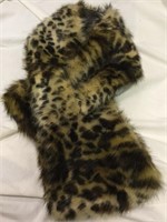 Cheeta Faux Fur Wrap Collar Scarf Janie Bryant Mod