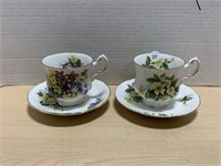 2 Paragon Teacups and Saucers - Flower Festival