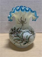 Hand-painted blown glass vase