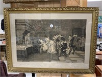 Signed Steel Engraving Dated 1875 - 22 x 16
