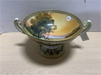 Hand-painted Scenic Nippon Console Bowl