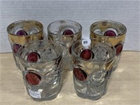 5 Early Pressed Glass Tumblers
