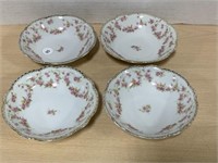 4 Bridal Rose Dessert Bowls