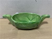 Green Stoltz Slag Glass Console Bowl 1890-1910 -