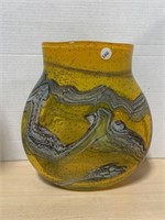 Yellow Art Glass Vase