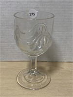 Pressed Glass Goblet - Snake Drape Pattern