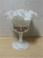 Signed Fenton Opalescence Small Compote